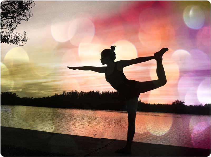 Yoga at sunset on the Cocoa Beach river
