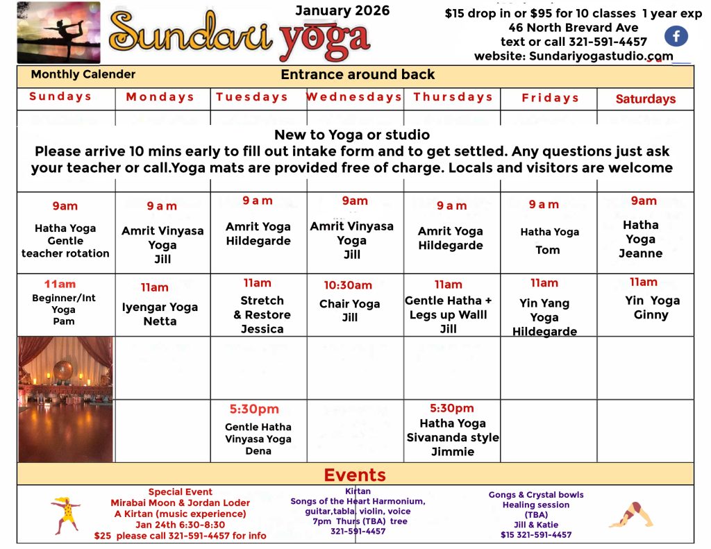 Sundari Calendar January 2026